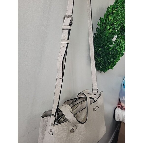 Zara Basics Collection Ivory Pebbled Leather‎ Purse Shoulder Bag - Picture 5 of 8